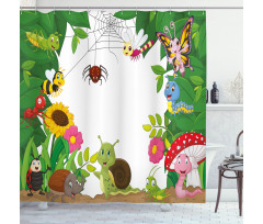 Little Bugs Butterflies Shower Curtain