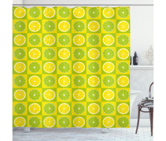 Lemon Lime Pop Art Shower Curtain