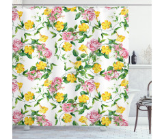 Bindweed Roses Shower Curtain