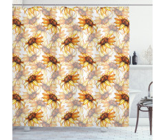 Sunflower Blossom Shower Curtain