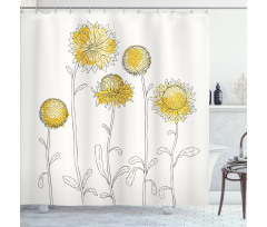 Hand Drawn Botany Shower Curtain