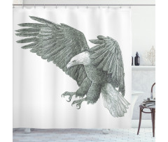 Monochrome Drawing Style Shower Curtain