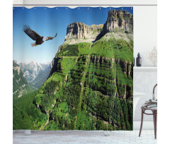 Bird Mountain Fly Shower Curtain