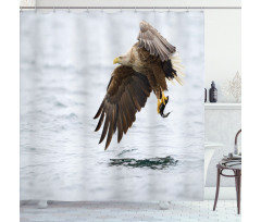 Bird with White Feathers Shower Curtain