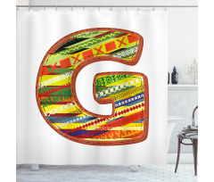 G Red Calligraphy Name Shower Curtain