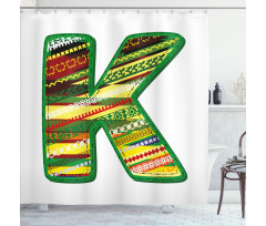 K Green Childish Fun Shower Curtain