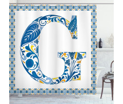Tile Designed Letter G Shower Curtain