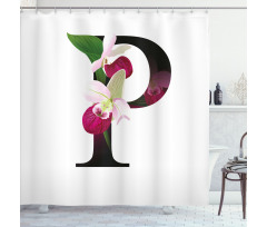Lady Slipper Flower Shower Curtain