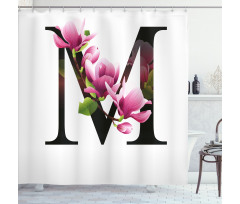 M with Magnolia Floral Shower Curtain
