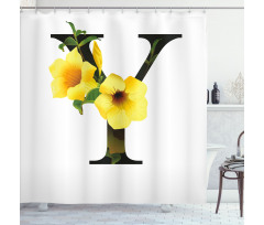 Yellow Bells Capital Y Shower Curtain