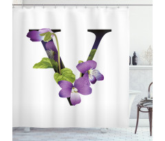 Viola Sororia Flower Shower Curtain