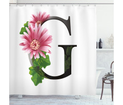 Gerbera Blossom G Font Shower Curtain