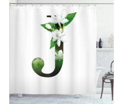 Abstract Jasmine and J Shower Curtain