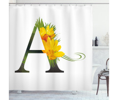 Floweringlphabet Shower Curtain
