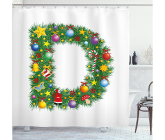 Happy Christmas Pine Shower Curtain