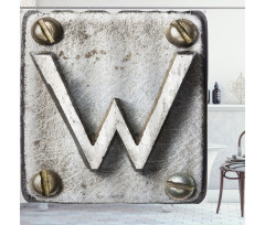 Uppercase W Industrial Shower Curtain