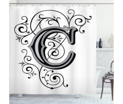 Gothic Vintage Capital Shower Curtain