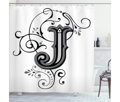 Noble Royal Initials J Shower Curtain