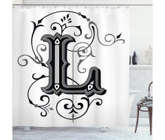 Ornate Capital L Art Shower Curtain