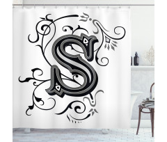 Monochrome Uppercase S Shower Curtain