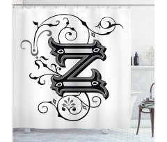 Calligraphic Capital Z Shower Curtain