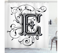 Capitaized Sign Swirls Shower Curtain