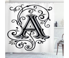 Abstract First Letter Shower Curtain