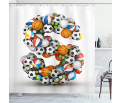 Boys Kids Fun Initials Shower Curtain