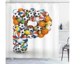 Game Sports Typography Shower Curtain