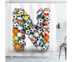 Various Balls Capital Shower Curtain