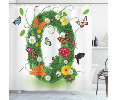 Summer Alphabet Herbs Shower Curtain