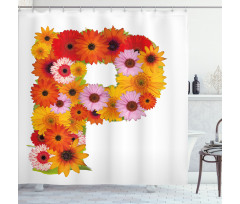 Arrangement with Sign Shower Curtain