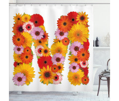 Flower Alphabet Daisy Shower Curtain