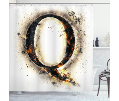 Words on Fire Theme Shower Curtain