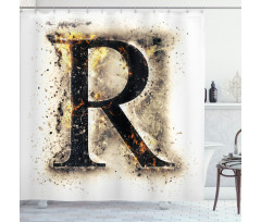 Gothic Baroque Writing Shower Curtain