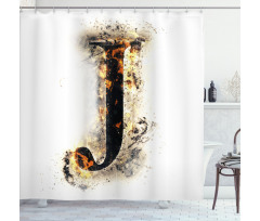 Majusclue J Burning Shower Curtain