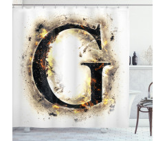 Blaze Alphabet Burnt Shower Curtain