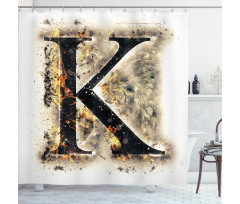 Smoked Letter K ABC Shower Curtain