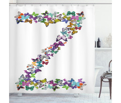 Multicolored Animal Z Shower Curtain