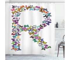 Butterfly Composition Shower Curtain