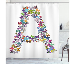 Butterfly Font Style Shower Curtain