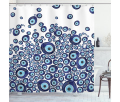Blue Beads Luck Shower Curtain