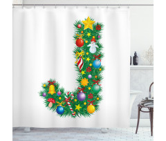 Uppercase Christmas Shower Curtain