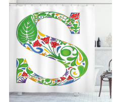 Nature Inspired S Sign Shower Curtain