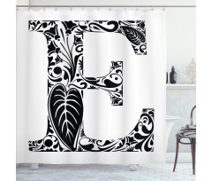 Floral Swirls Big Leaf Shower Curtain