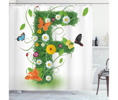 Animals and Flowers F Shower Curtain