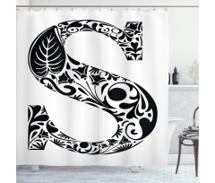 Floral Monochrome S Shower Curtain