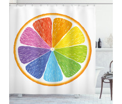 Rainbow Colored Orange Shower Curtain