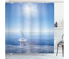Icy Boat Sunny Weather Shower Curtain