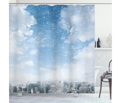 Snow Falling New York Shower Curtain